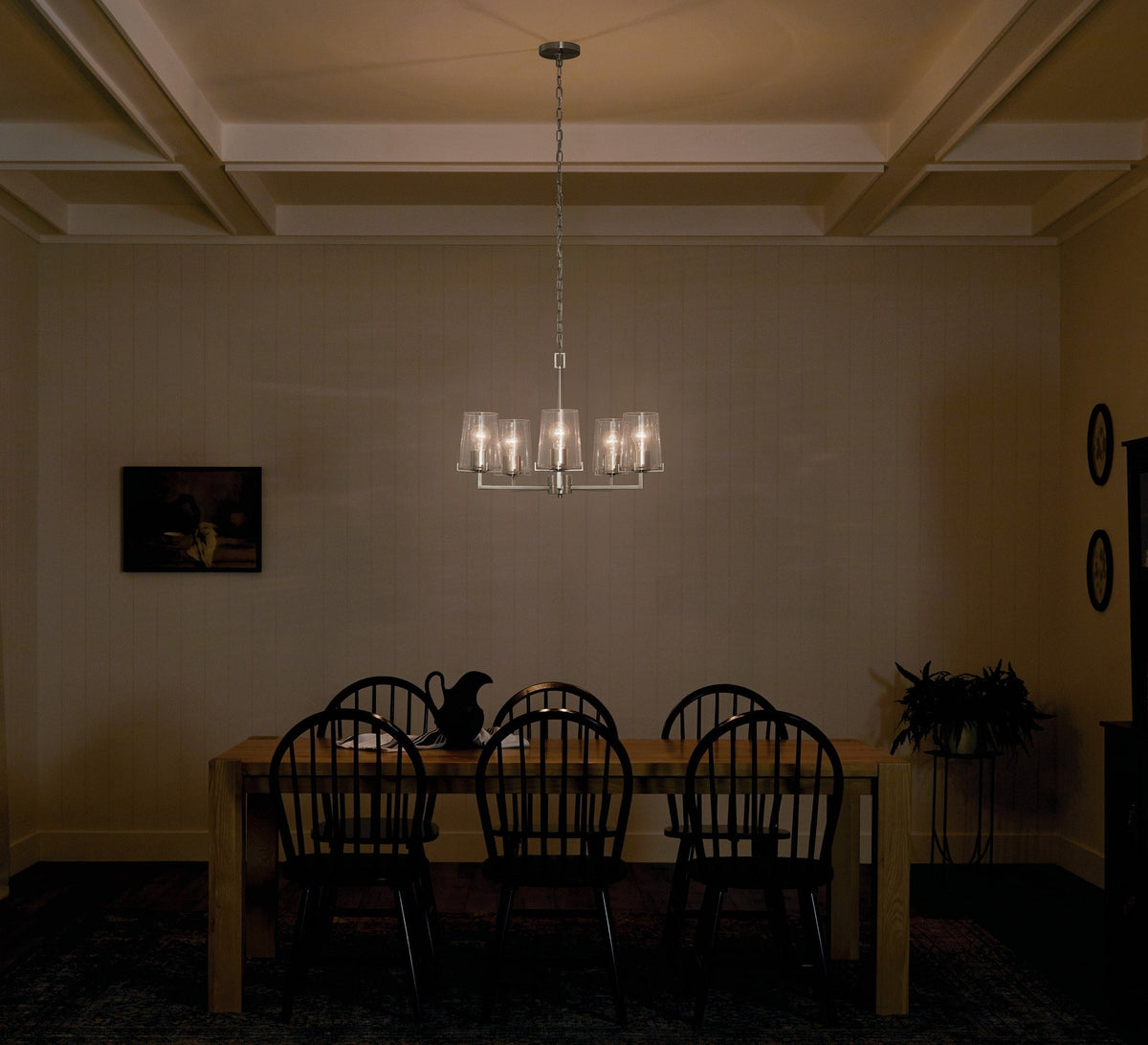 Kichler Birk 5-Light Brushed Nickel Farmhouse Chandelier