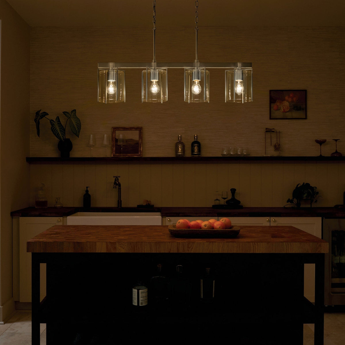 Kichler Birk 4-Light Brushed Nickel Farmhouse Chandelier