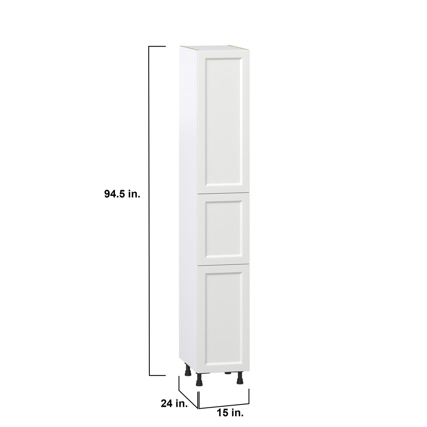 Hugo&Borg Riviera 15-in W x 94.5-in H x 24-in D Bright White Pantry Fully Assembled Cabinet (Recessed Panel Shaker Door Style)