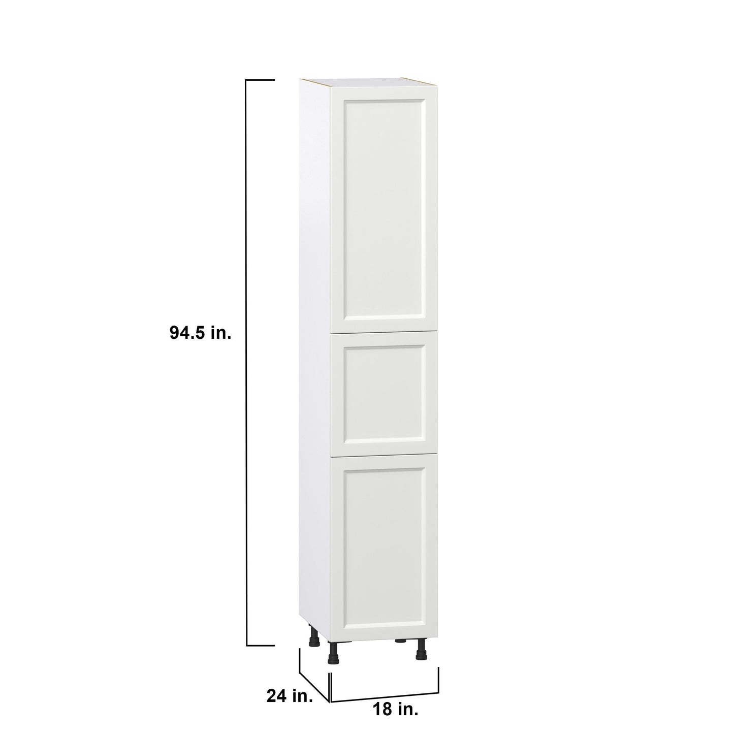 Hugo&Borg Riviera 18-in W x 94.5-in H x 24-in D Bright White Pantry Fully Assembled Cabinet (Recessed Panel Shaker Door Style)