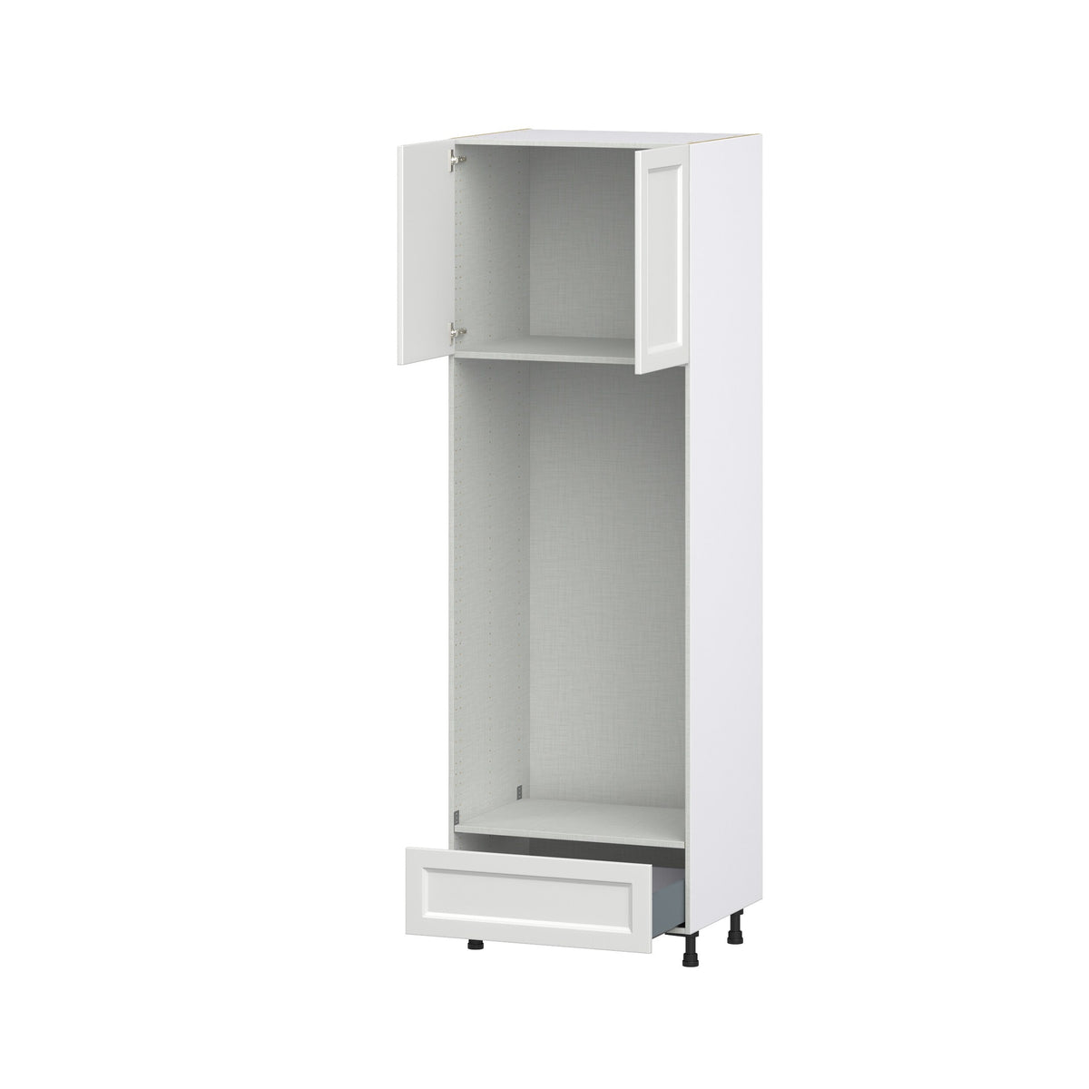 Hugo&Borg Riviera 30-in W x 94.5-in H x 24-in D Bright White 1-Drawer Single or Double Oven Pantry Fully Assembled Cabinet (Recessed Panel Shaker Style)