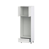 Hugo&Borg Riviera 30-in W x 94.5-in H x 24-in D Bright White 1-Drawer Single or Double Oven Pantry Fully Assembled Cabinet (Recessed Panel Shaker Style)