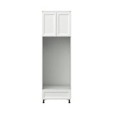 Hugo&Borg Riviera 30-in W x 94.5-in H x 24-in D Bright White 1-Drawer Single or Double Oven Pantry Fully Assembled Cabinet (Recessed Panel Shaker Style)