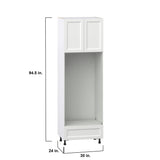Hugo&Borg Riviera 30-in W x 94.5-in H x 24-in D Bright White 1-Drawer Single or Double Oven Pantry Fully Assembled Cabinet (Recessed Panel Shaker Style)