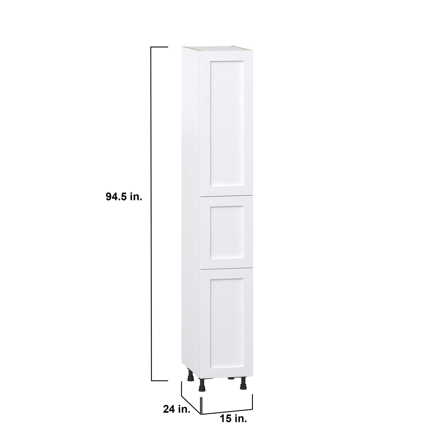 Hugo&Borg Rosemont 15-in W x 94.5-in H x 24-in D Glacier White Pantry Fully Assembled Cabinet (Recessed Panel Shaker Door Style)