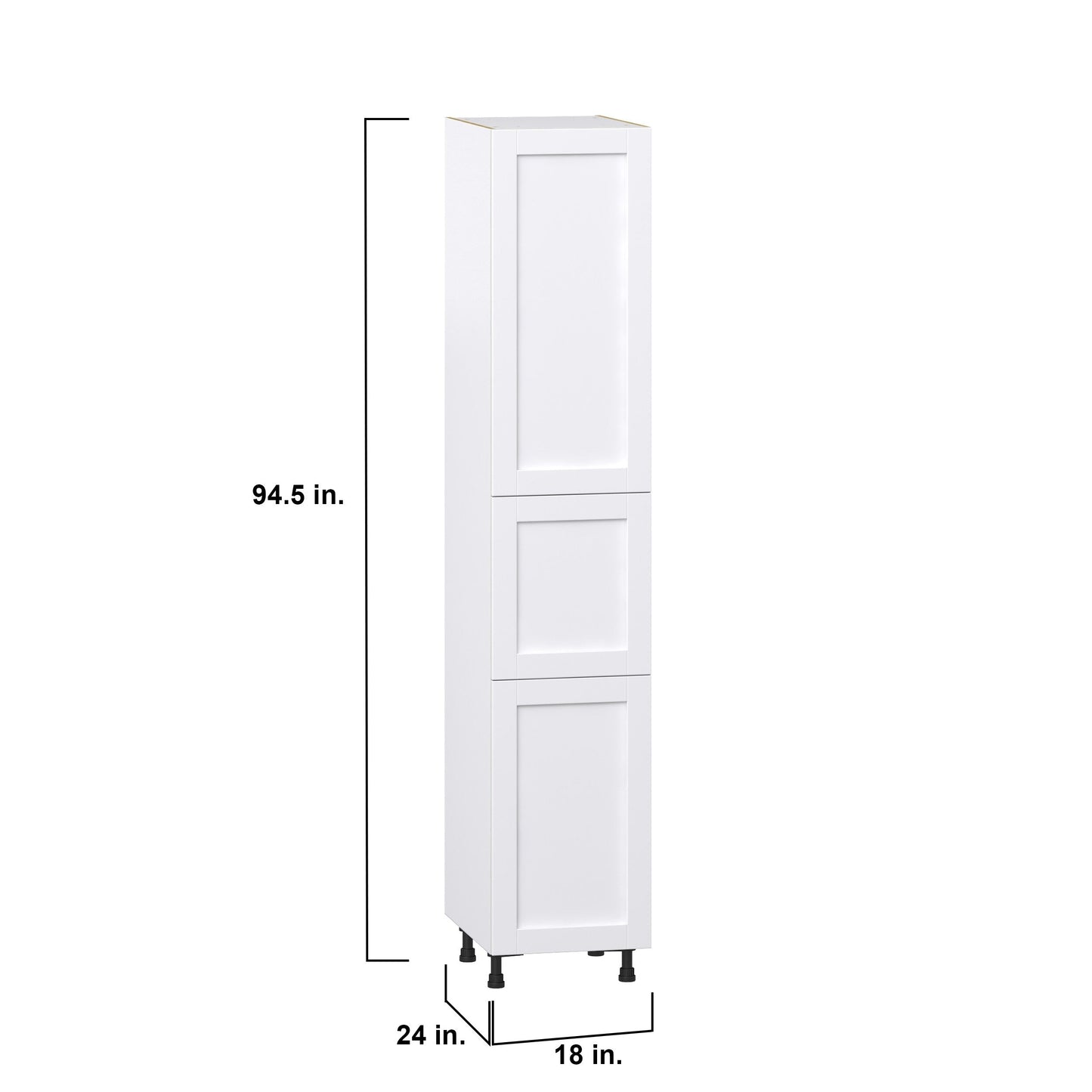 Hugo&Borg Rosemont 18-in W x 94.5-in H x 24-in D Glacier White Pantry Fully Assembled Cabinet (Recessed Panel Shaker Door Style)