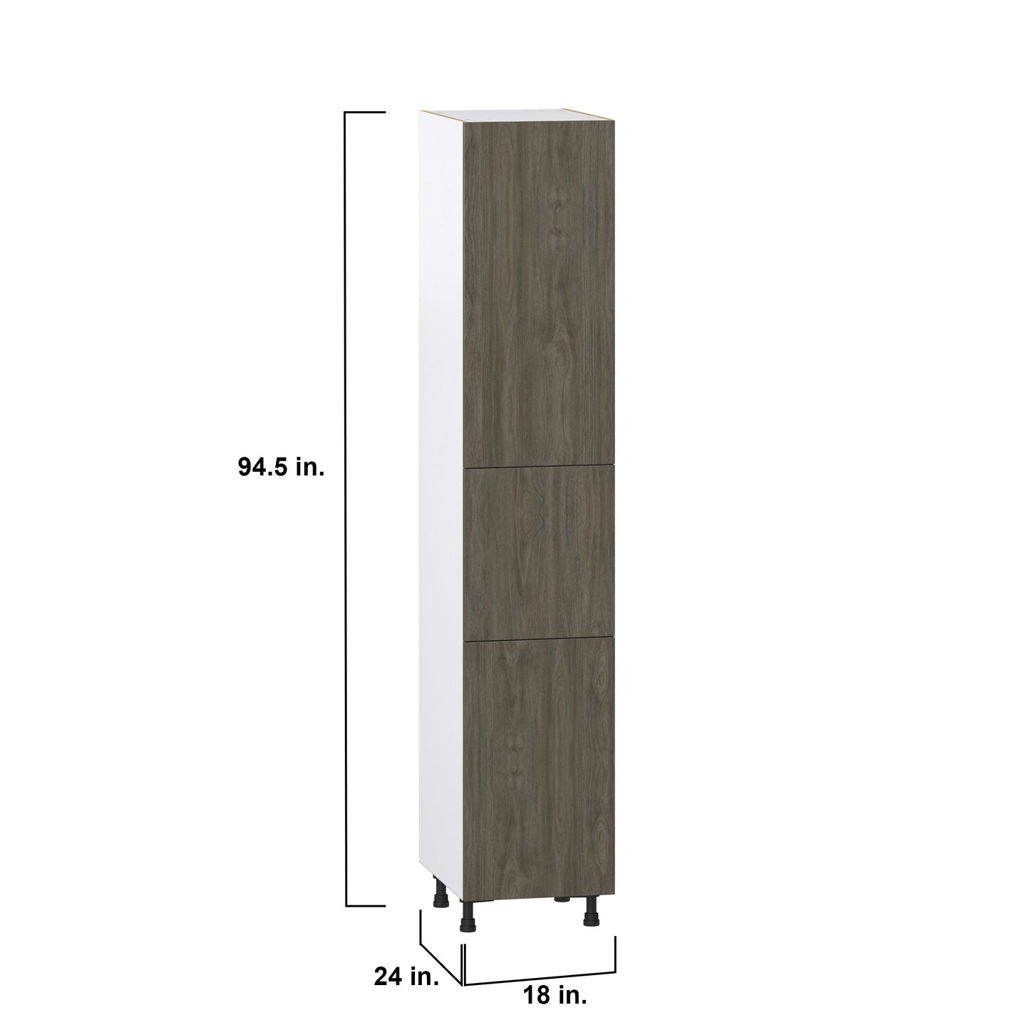 Hugo&Borg Savane 18-in W x 94.5-in H x 24-in D Textmel Pantry Fully Assembled Cabinet (Flat Panel Slab Door Style)