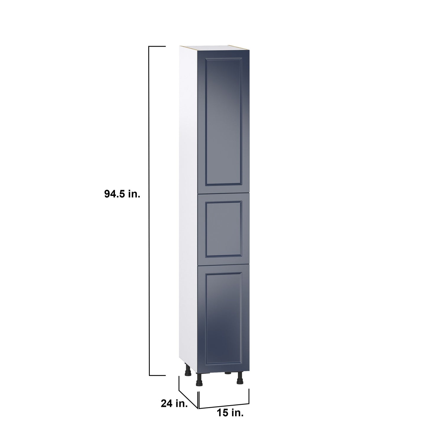 Hugo&Borg Lorette 15-in W x 94.5-in H x 24-in D Navy Blue Pantry Fully Assembled Cabinet (Recessed Panel Shaker Door Style)