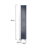 Hugo&Borg Lorette 15-in W x 94.5-in H x 24-in D Navy Blue Pantry Fully Assembled Cabinet (Recessed Panel Shaker Door Style)