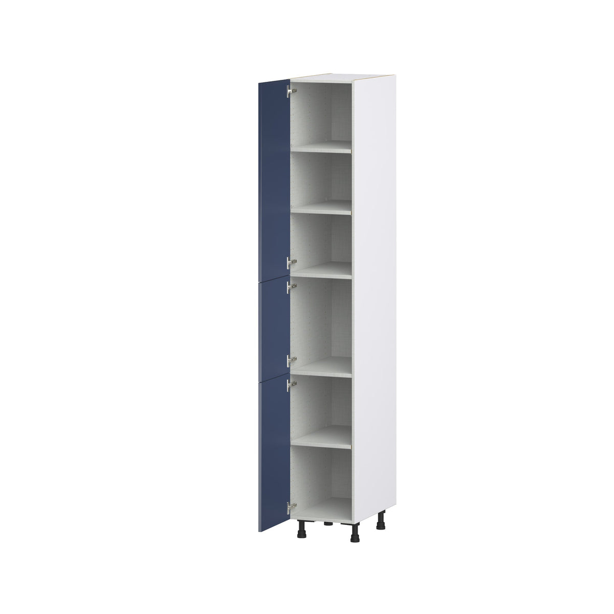 Hugo&Borg Lorette 15-in W x 94.5-in H x 24-in D Navy Blue Pantry Fully Assembled Cabinet (Recessed Panel Shaker Door Style)