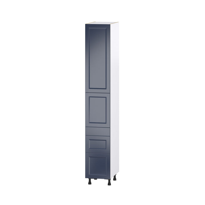 Hugo&Borg Lorette 15-in W x 94.5-in H x 24-in D Navy Blue 5-Drawers Pantry Fully Assembled Cabinet (Recessed Panel Slab Style)