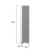 Hugo&Borg Beaumont 18-in W x 94.5-in H x 24-in D Slate Gray Pantry Fully Assembled Cabinet (Recessed Panel Shaker Door Style)