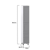 Hugo&Borg Beaumont 15-in W x 94.5-in H x 24-in D Slate Gray 5-Drawers Pantry Fully Assembled Cabinet (Recessed Panel Shaker Style)