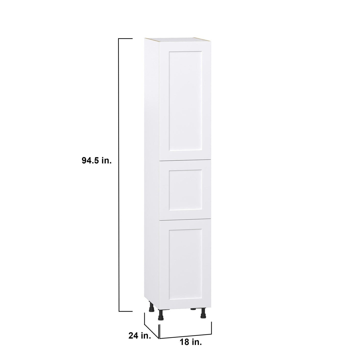 Hugo&Borg Jolie 18-in W x 94.5-in H x 24-in D Warm White Pantry Fully Assembled Cabinet (Recessed Panel Shaker Door Style)