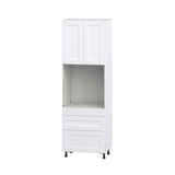 Hugo&Borg Jolie 30-in W x 94.5-in H x 24-in D Warm White 3-Drawers Single Oven Pantry Fully Assembled Cabinet (Recessed Panel Shaker Style)