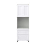 Hugo&Borg Jolie 30-in W x 94.5-in H x 24-in D Warm White 3-Drawers Single Oven Pantry Fully Assembled Cabinet (Recessed Panel Shaker Style)