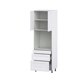 Hugo&Borg Jolie 30-in W x 94.5-in H x 24-in D Warm White 3-Drawers Single Oven Pantry Fully Assembled Cabinet (Recessed Panel Shaker Style)