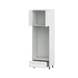 Hugo&Borg Jolie 30-in W x 94.5-in H x 24-in D Warm White 1-Drawer Single or Double Oven Pantry Fully Assembled Cabinet (Recessed Panel Shaker Style)
