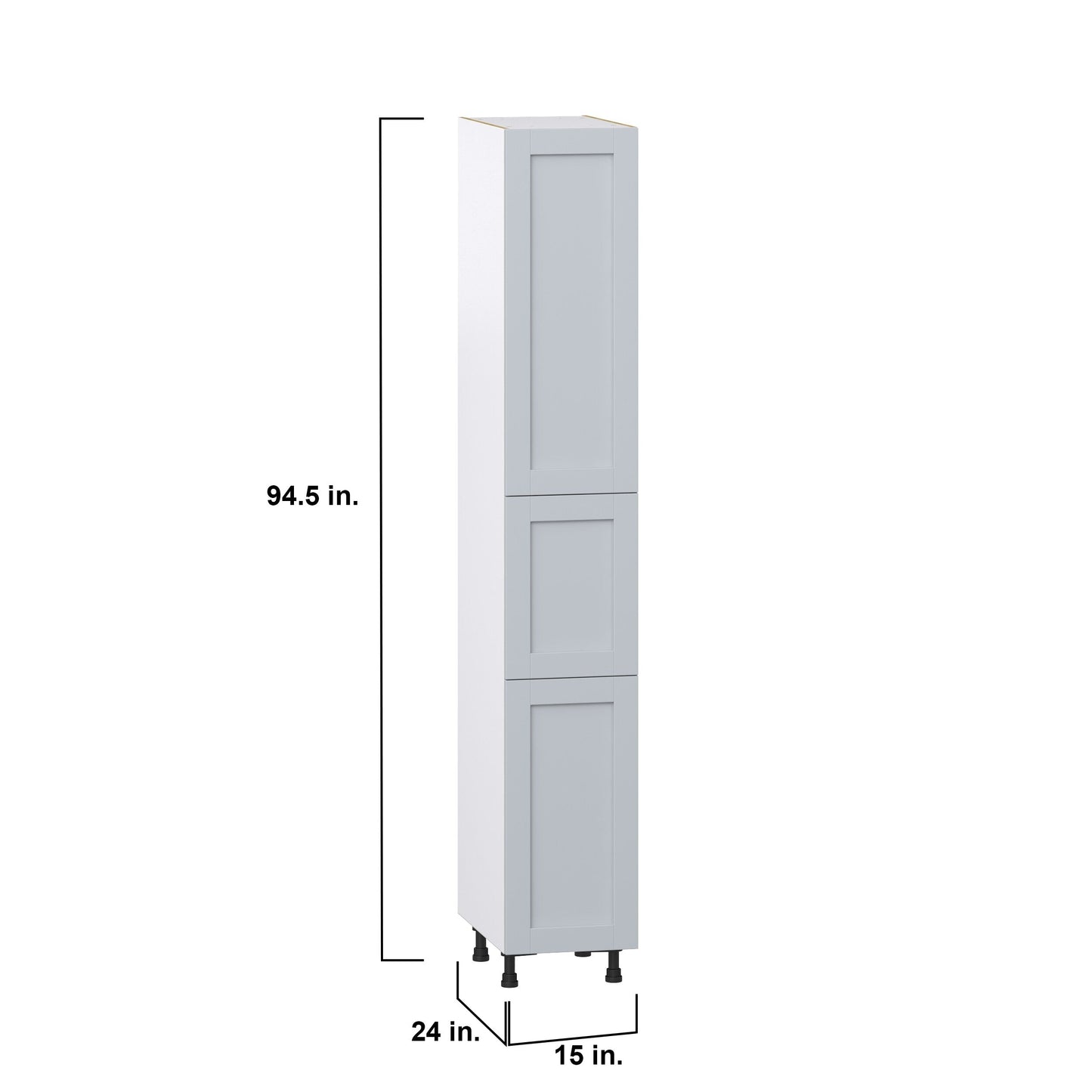 Hugo&Borg Charlesberg 15-in W x 94.5-in H x 24-in D Gray Pantry Fully Assembled Cabinet (Recessed Panel Shaker Door Style)