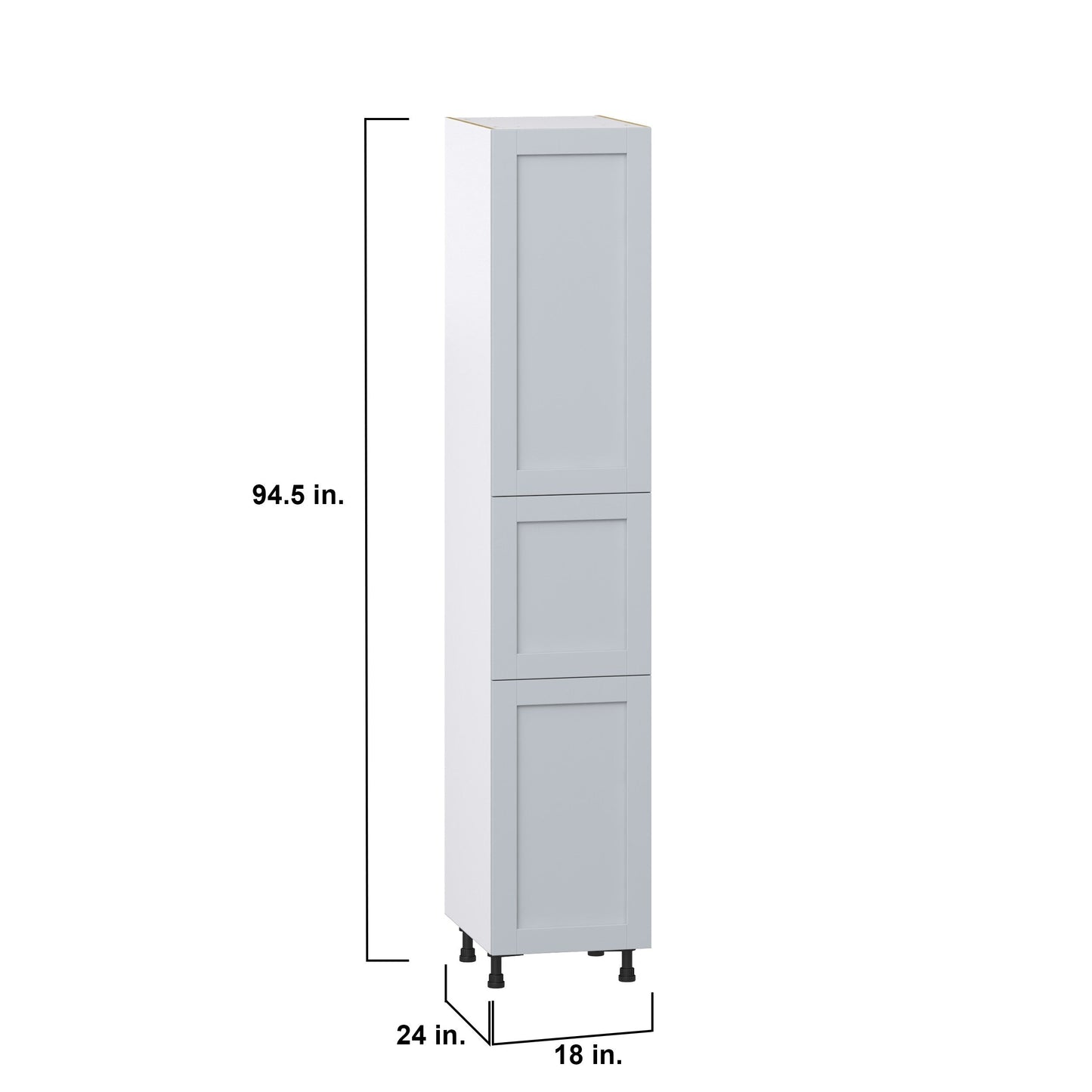 Hugo&Borg Charlesberg 18-in W x 94.5-in H x 24-in D Gray Pantry Fully Assembled Cabinet (Recessed Panel Shaker Door Style)