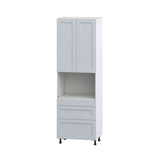 Hugo&Borg Charlesberg 30-in W x 94.5-in H x 24-in D Gray 3-Drawers Microwave Pantry Fully Assembled Cabinet (Recessed Panel Shaker Style)