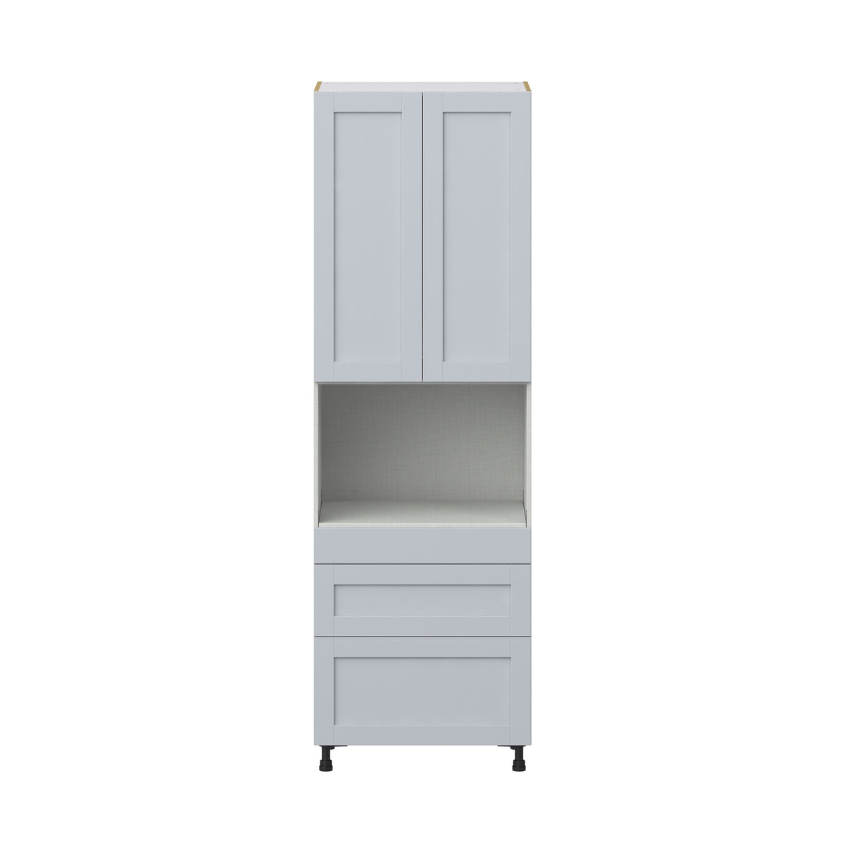 Hugo&Borg Charlesberg 30-in W x 94.5-in H x 24-in D Gray 3-Drawers Microwave Pantry Fully Assembled Cabinet (Recessed Panel Shaker Style)