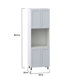 Hugo&Borg Charlesberg 30-in W x 94.5-in H x 24-in D Gray Single Oven Pantry Fully Assembled Cabinet (Recessed Panel Shaker Style)