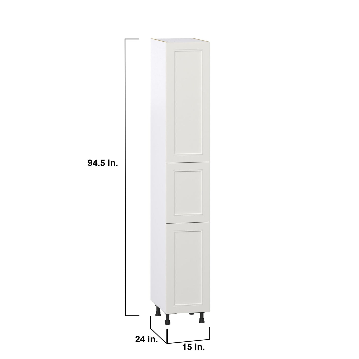 Hugo&Borg Belcourt 15-in W x 94.5-in H x 24-in D Gray Painted Pantry Fully Assembled Cabinet (Recessed Panel Shaker Door Style)