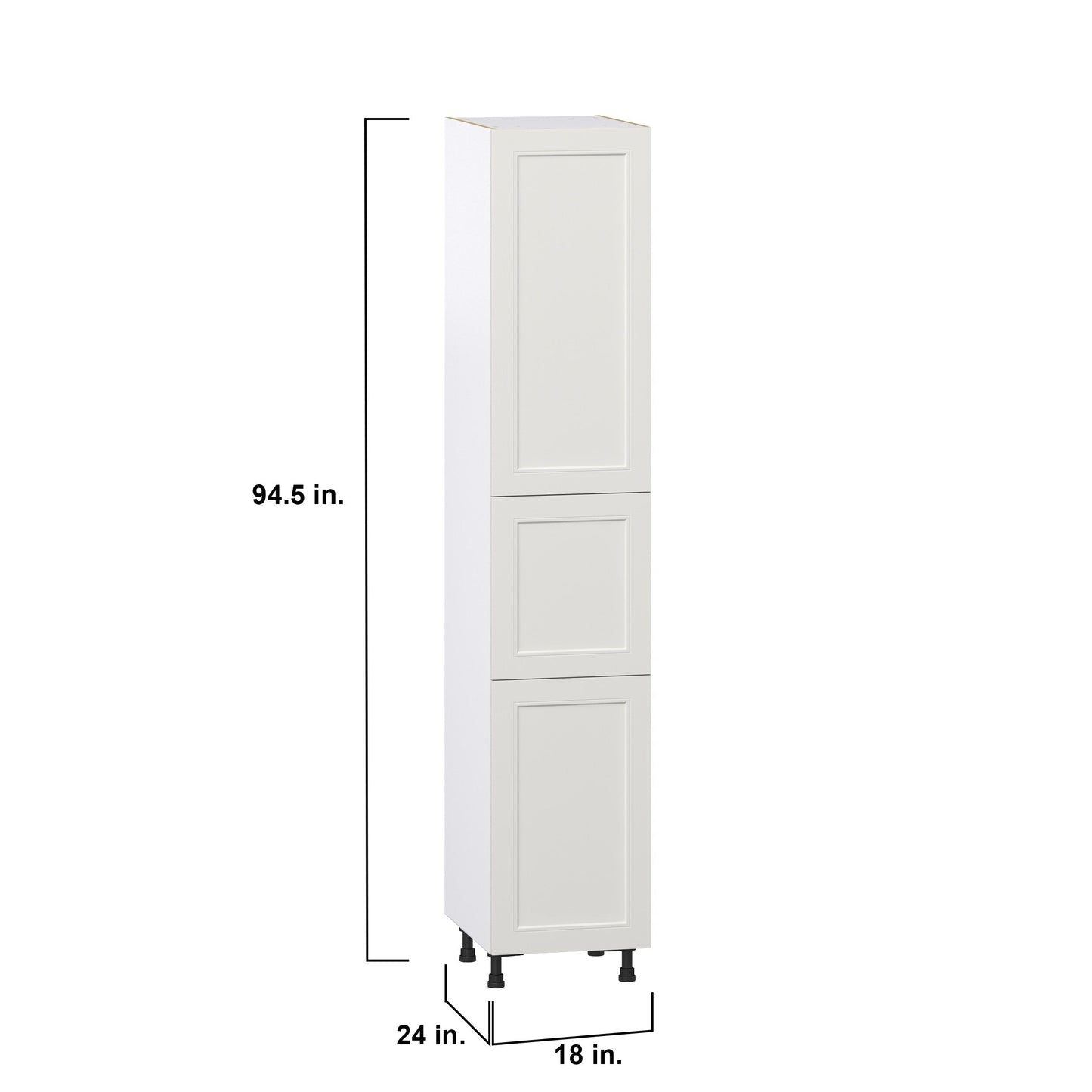 Hugo&Borg Belcourt 18-in W x 94.5-in H x 24-in D Gray Painted Pantry Fully Assembled Cabinet (Recessed Panel Shaker Door Style)