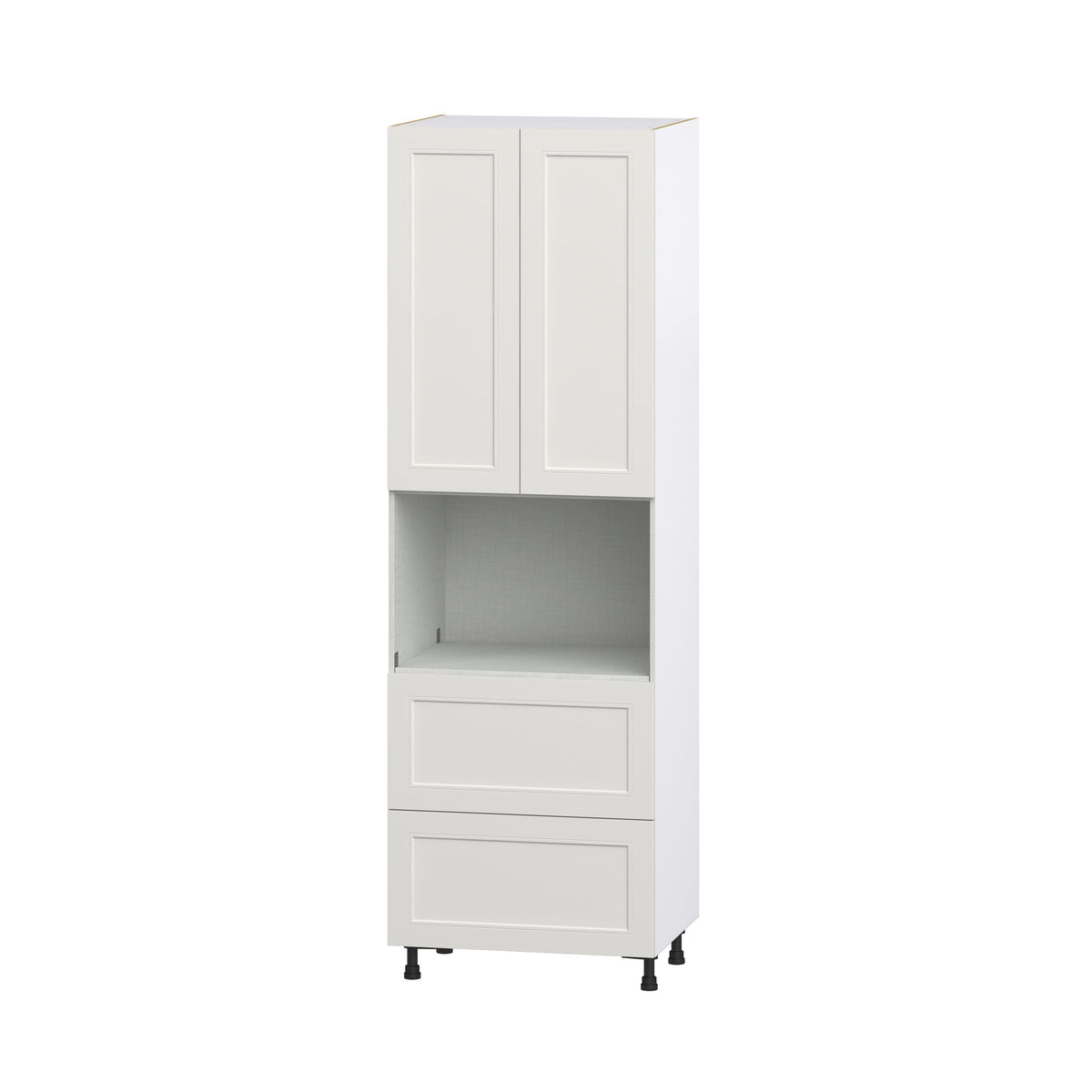 Hugo&Borg Belcourt 30-in W x 94.5-in H x 24-in D Gray Painted 2-Drawers Microwave Pantry Fully Assembled Cabinet (Recessed Panel Shaker Style)