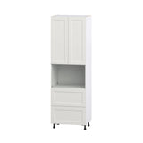 Hugo&Borg Belcourt 30-in W x 94.5-in H x 24-in D Gray Painted 2-Drawers Microwave Pantry Fully Assembled Cabinet (Recessed Panel Shaker Style)
