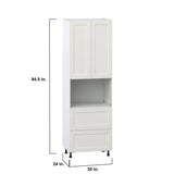 Hugo&Borg Belcourt 30-in W x 94.5-in H x 24-in D Gray Painted 2-Drawers Microwave Pantry Fully Assembled Cabinet (Recessed Panel Shaker Style)