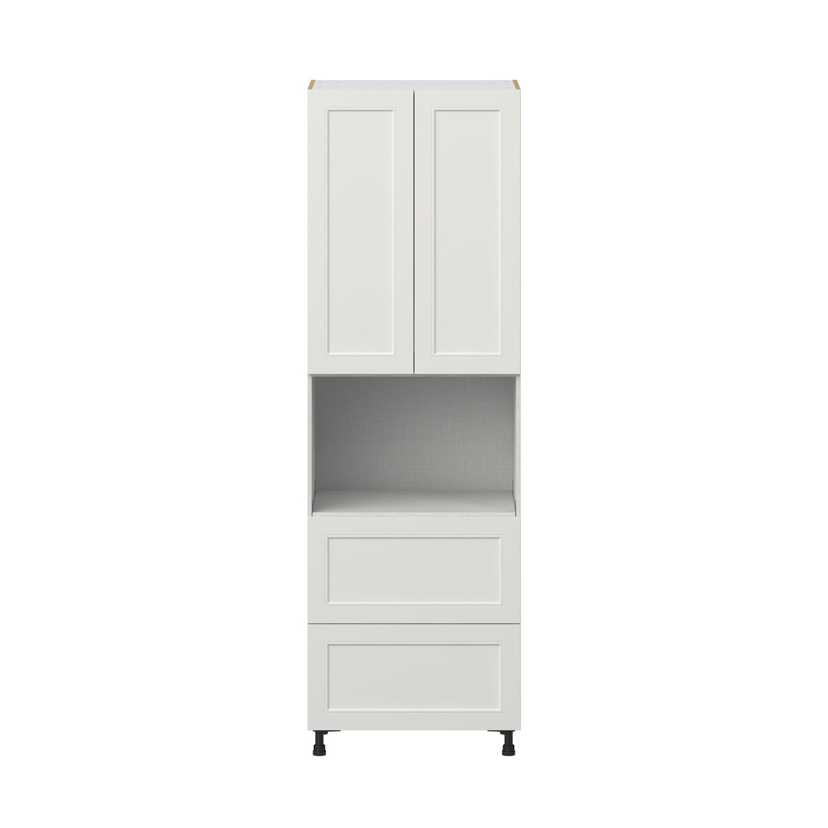 Hugo&Borg Belcourt 30-in W x 94.5-in H x 24-in D Gray Painted 2-Drawers Microwave Pantry Fully Assembled Cabinet (Recessed Panel Shaker Style)