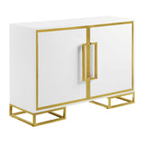 Benzara Contemporary/Modern White Wood China Cabinet with Wine Storage