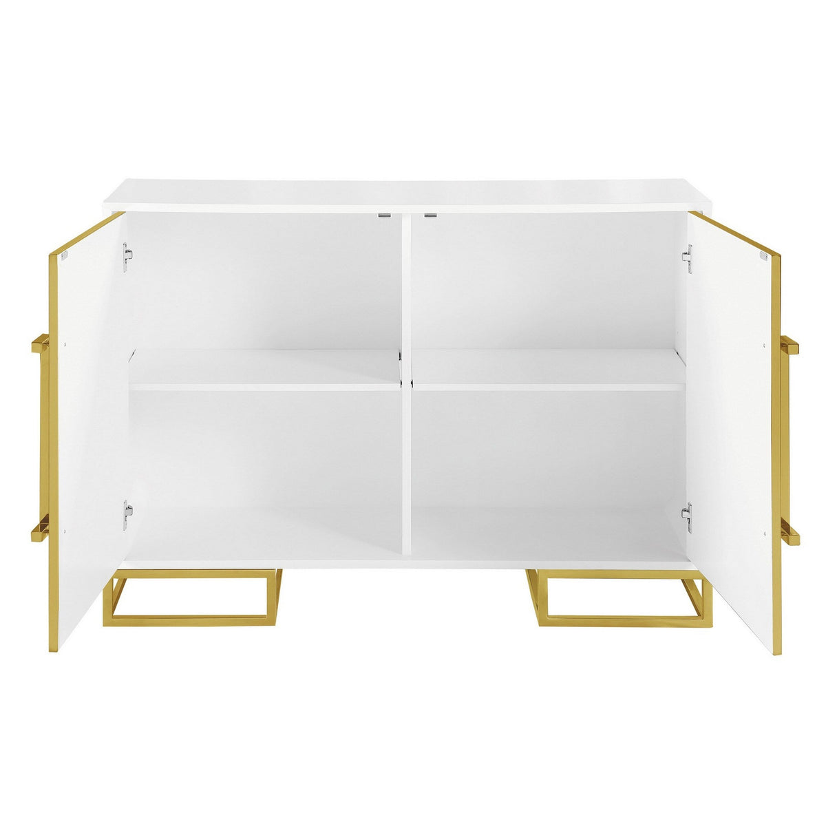 Benzara Contemporary/Modern White Wood China Cabinet with Wine Storage