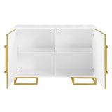 Benzara Contemporary/Modern White Wood China Cabinet with Wine Storage