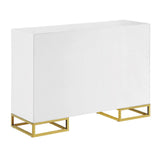 Benzara Contemporary/Modern White Wood China Cabinet with Wine Storage