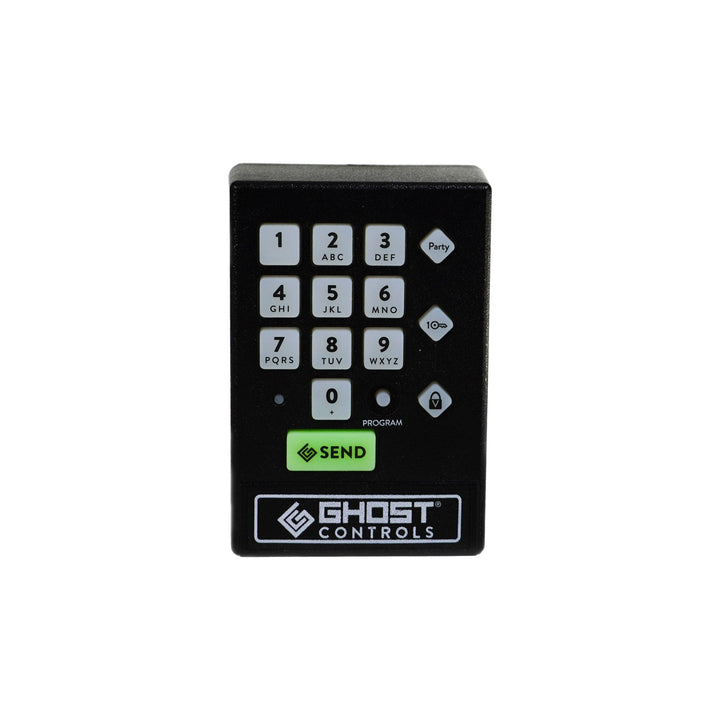 Ghost Controls Keypad Mounting Pedestal for Driveway Gate Opener - Party Mode, Vacation Mode, 20 Access Codes, Battery Powered