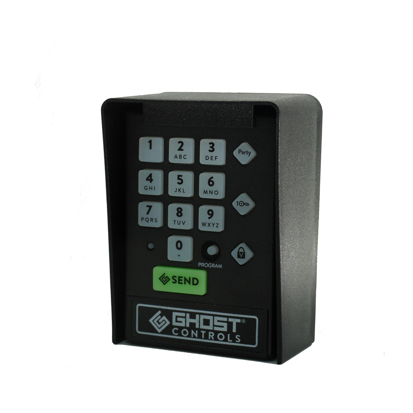 Ghost Controls Keypad Mounting Pedestal for Driveway Gate Opener - Party Mode, Vacation Mode, 20 Access Codes, Battery Powered