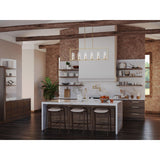 Progress Lighting Glennaire 6-Light Brushed Gold Modern/Contemporary Clear Glass Linear Large Hanging Kitchen Island Light
