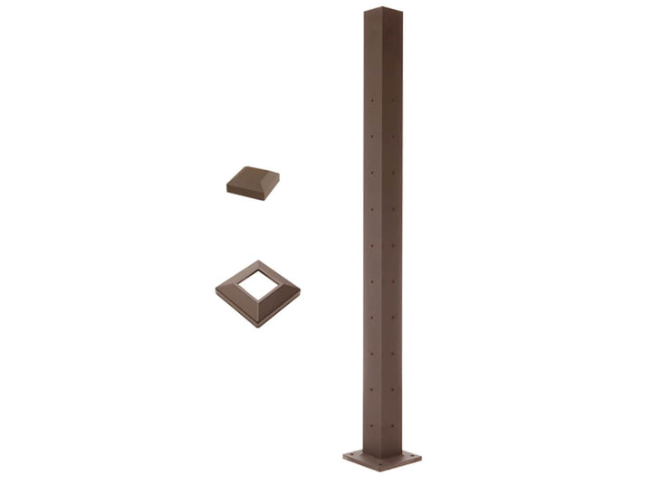 Deckorators Contemporary Cable 2.5-in x 2.5-in x 3-1/4-ft Aluminum Deck Corner Post