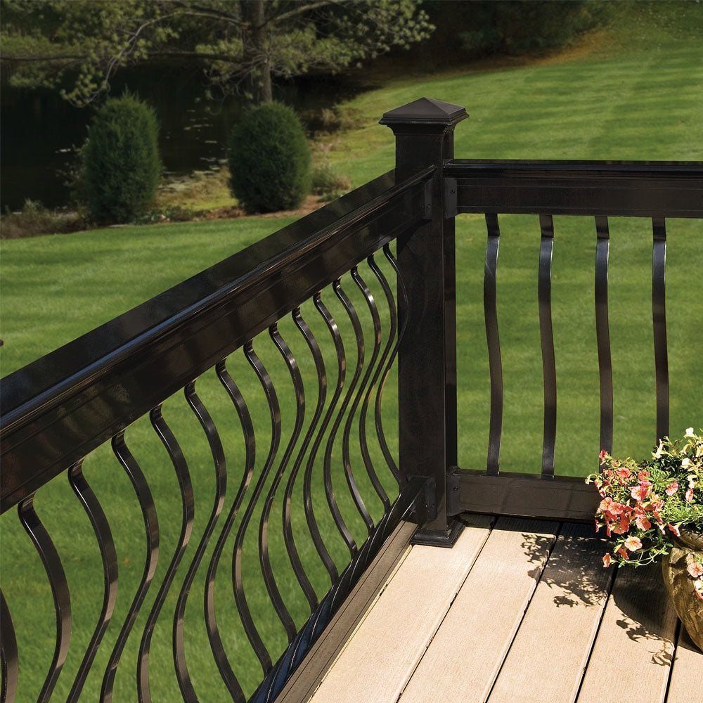 Deckorators 3/16-in x 1-in x 32-1/4-in Black Aluminum Deck Baluster (5-Pack)