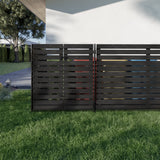 YARDLINK Vista 5-ft H x 2-in W Black Steel Decorative Metal Flat-top No Dig Decorative Universal Fence Post