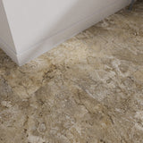 Lucida USA Travertine Brown Stone Look 22-mil x 12-in W x 24-in L Waterproof Interlocking Luxury Vinyl Tile Flooring (16-sq ft/ Carton)