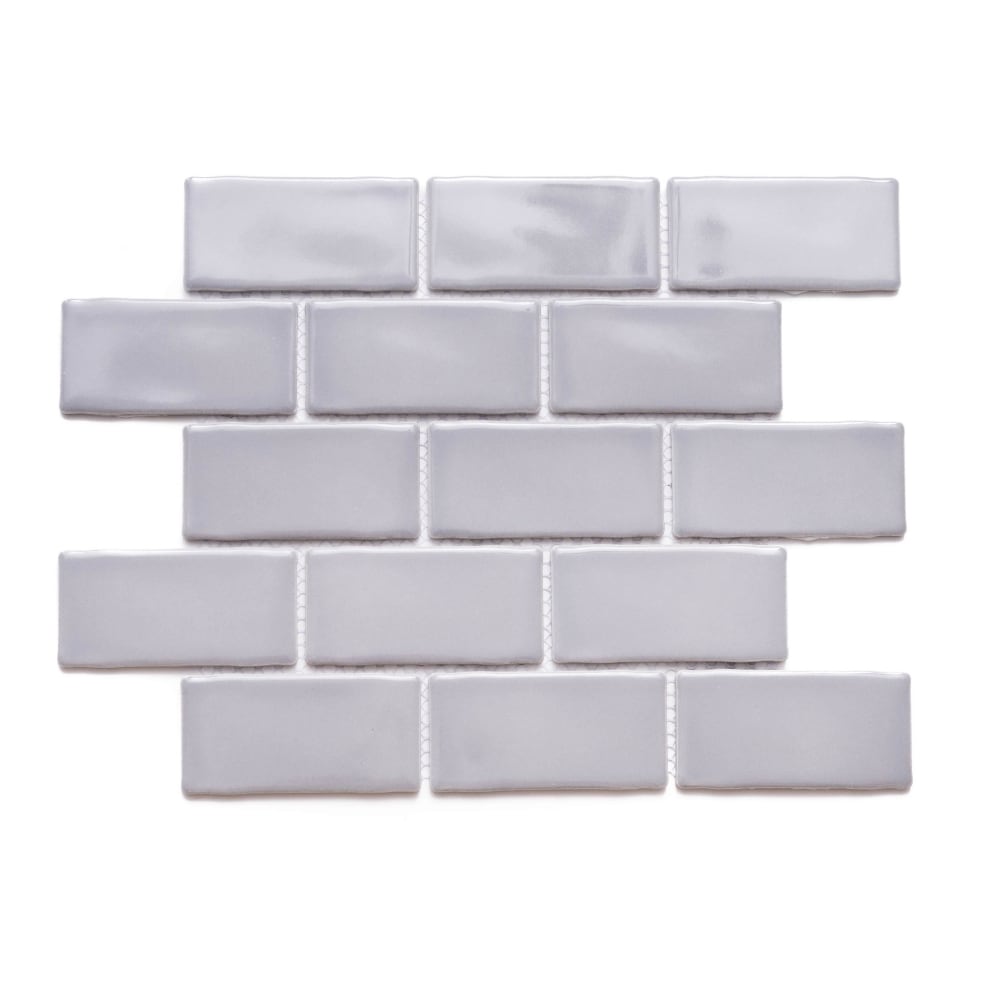 The Tile Life Metro Night 2-in x 4-in Glossy Porcelain Brick look Mosaic Wall Tile product image