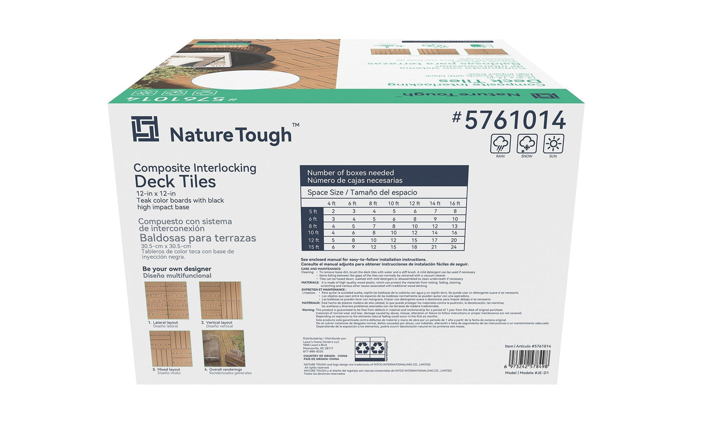 10-Pack Teak Prefinished Pressure Treated Composite Deck Tile