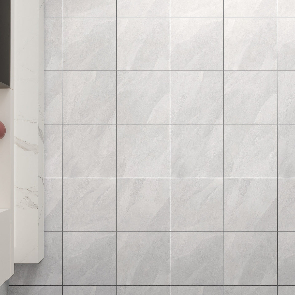 Giorbello (Sample) Silver 6-in x 6-in Matte Porcelain Stone Look Floor and Wall Tile