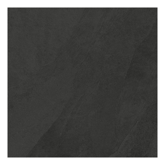Giorbello Hurricane Black 24-in x 24-in Glazed Porcelain Stone Look Floor and Wall Tile (12-sq. ft/ Carton)