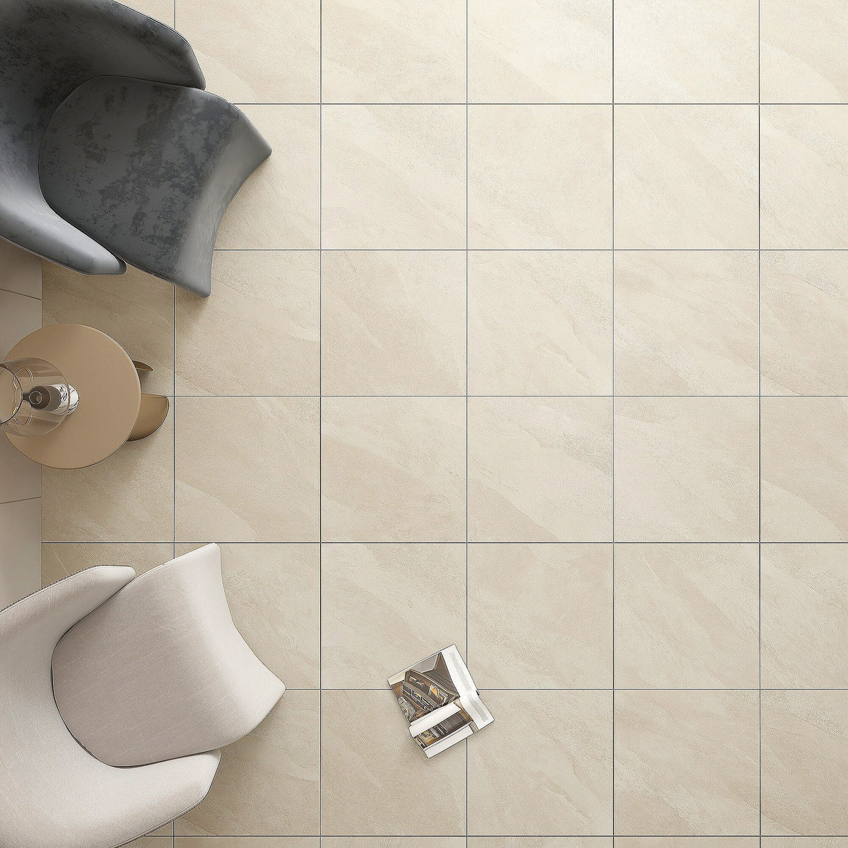 Giorbello Hurricane Sand 24-in x 24-in Glazed Porcelain Stone Look Floor and Wall Tile (12-sq. ft/ Carton)