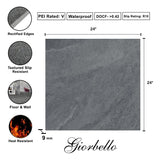 Giorbello Hurricane Coal 24-in x 24-in Glazed Porcelain Stone Look Floor and Wall Tile (12-sq. ft/ Carton)